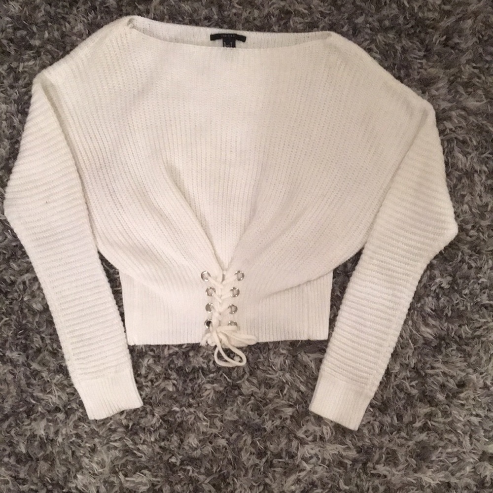 Forever 21 White Sweather with Tie